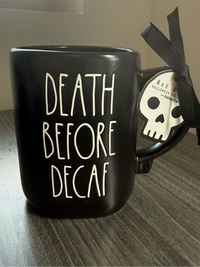 Rae Dunn Halloween Mug ☠️ NWT Death Before Decaf